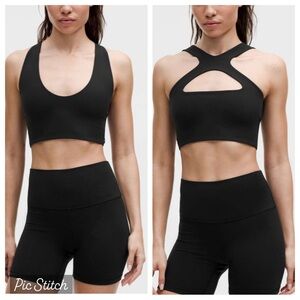 Lululemon Bend This Scoop and Cross Bra Light Support, A-C Cups Reversible Black